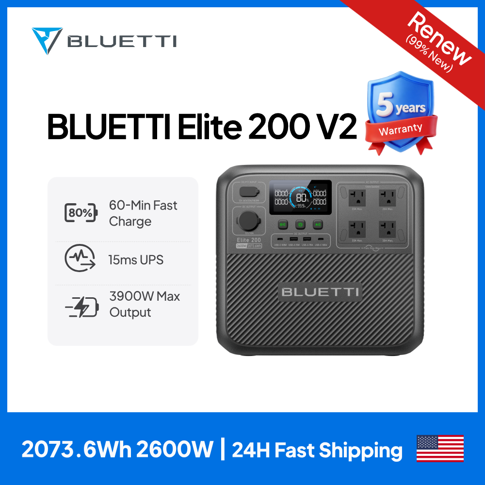 Outdoor Power Station - 【Renew】BLUETTI Elite 200 V2 Portable Power