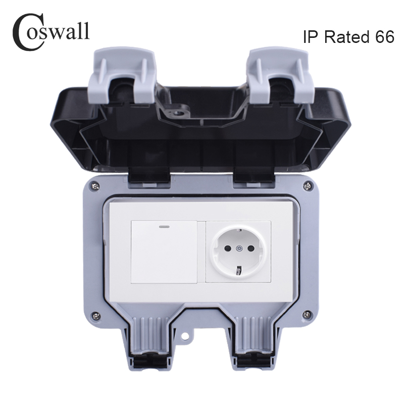 Coswall IP66 Weatherproof Wate - Outdoor Power Outlet Waterproof 评论和价格