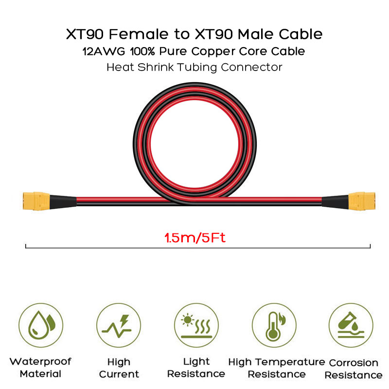 XT90 Male to XT90 Female Cable - Outdoor Power Station 评论和价格