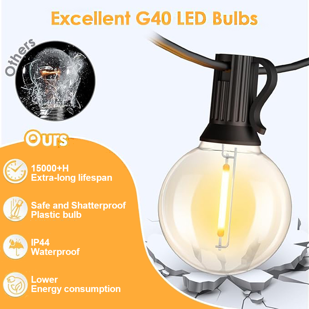 G40 LED Outdoor String Lights  - Outdoor Power Hub 评论和价格
