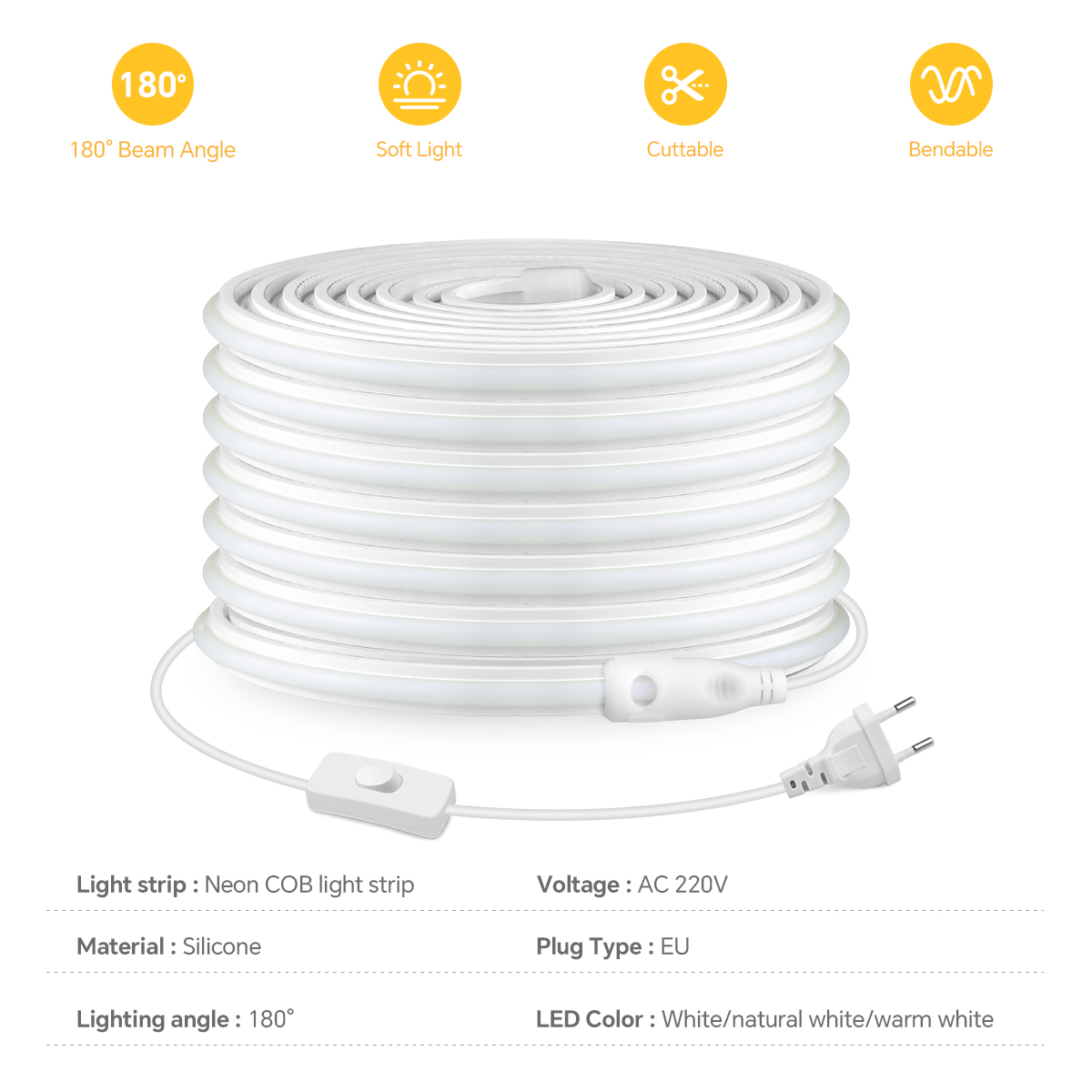 220V COB Led Strip High Densit - Outdoor Power Hub 评论和价格