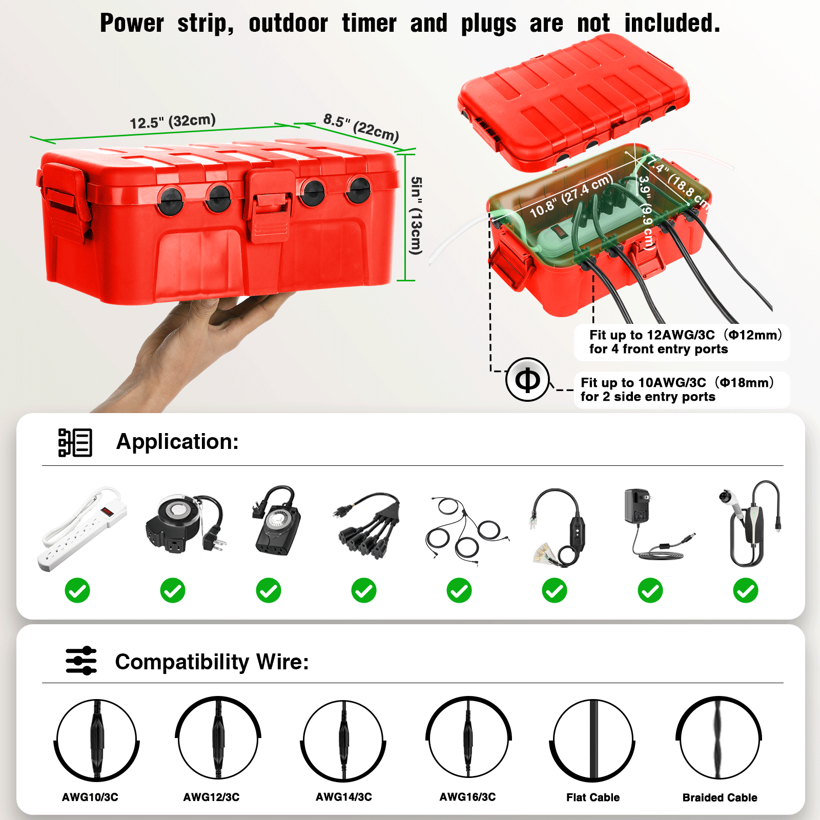 Weatherproof IP54 Outdoor Exte - Outdoor Power Outlet Waterproof 评论和价格