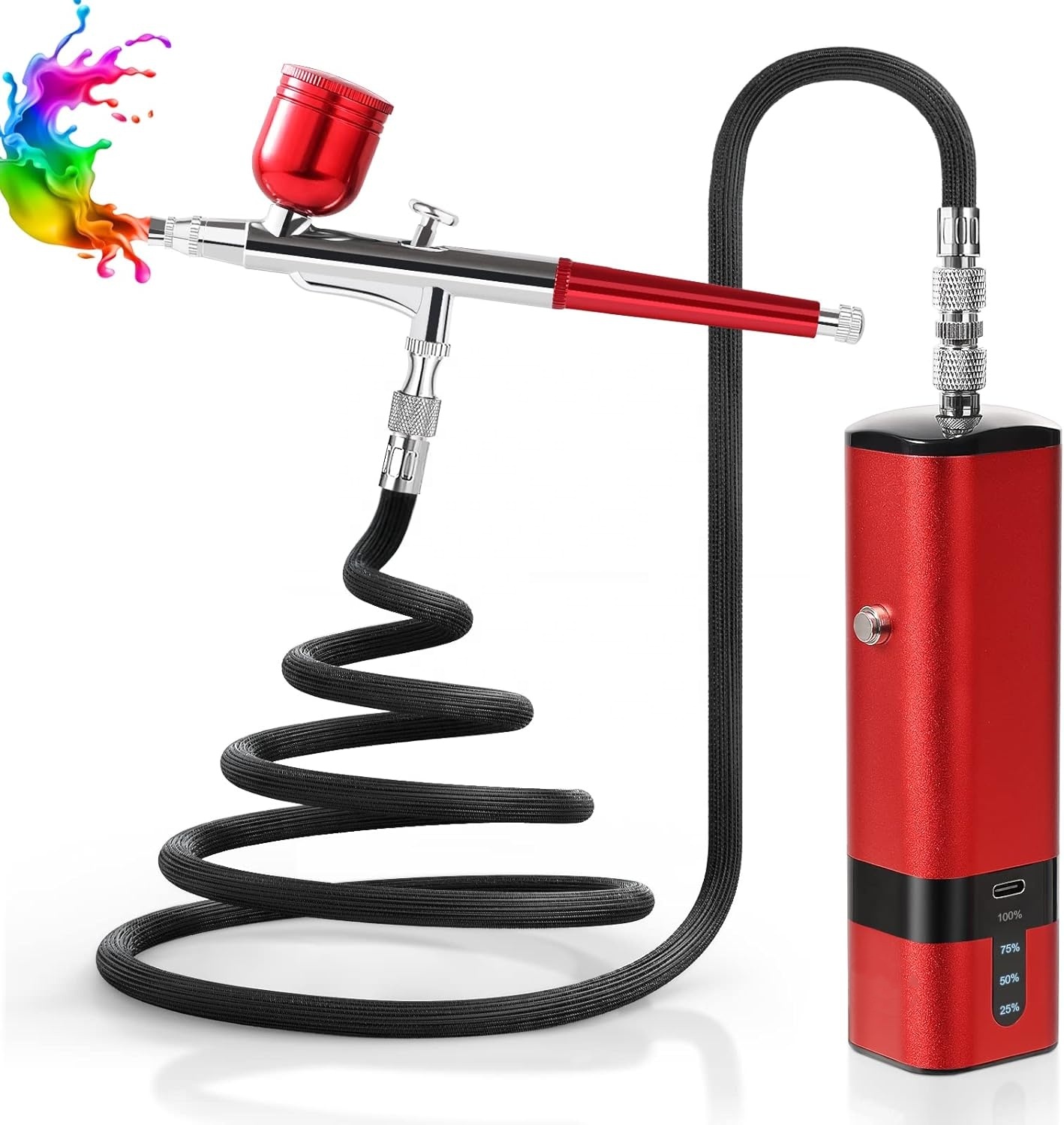 Airbrush Kit with Compressor,  - Air Compressor Portable 评论和价格