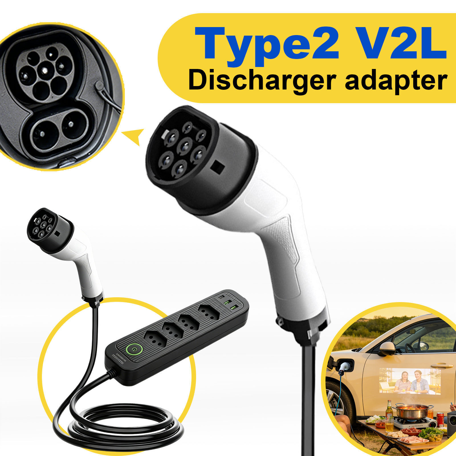 Type2 V2L Discharge Adapter 16 - Outdoor Power Station 评论和价格
