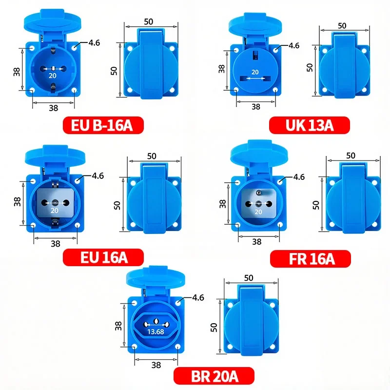 IP54 16A Waterproof Industrial - Outdoor Power Outlet Waterproof 评论和价格
