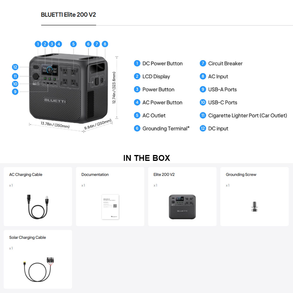 【Renew】BLUETTI Elite 200 V2 Po - Outdoor Power Station 评论和价格